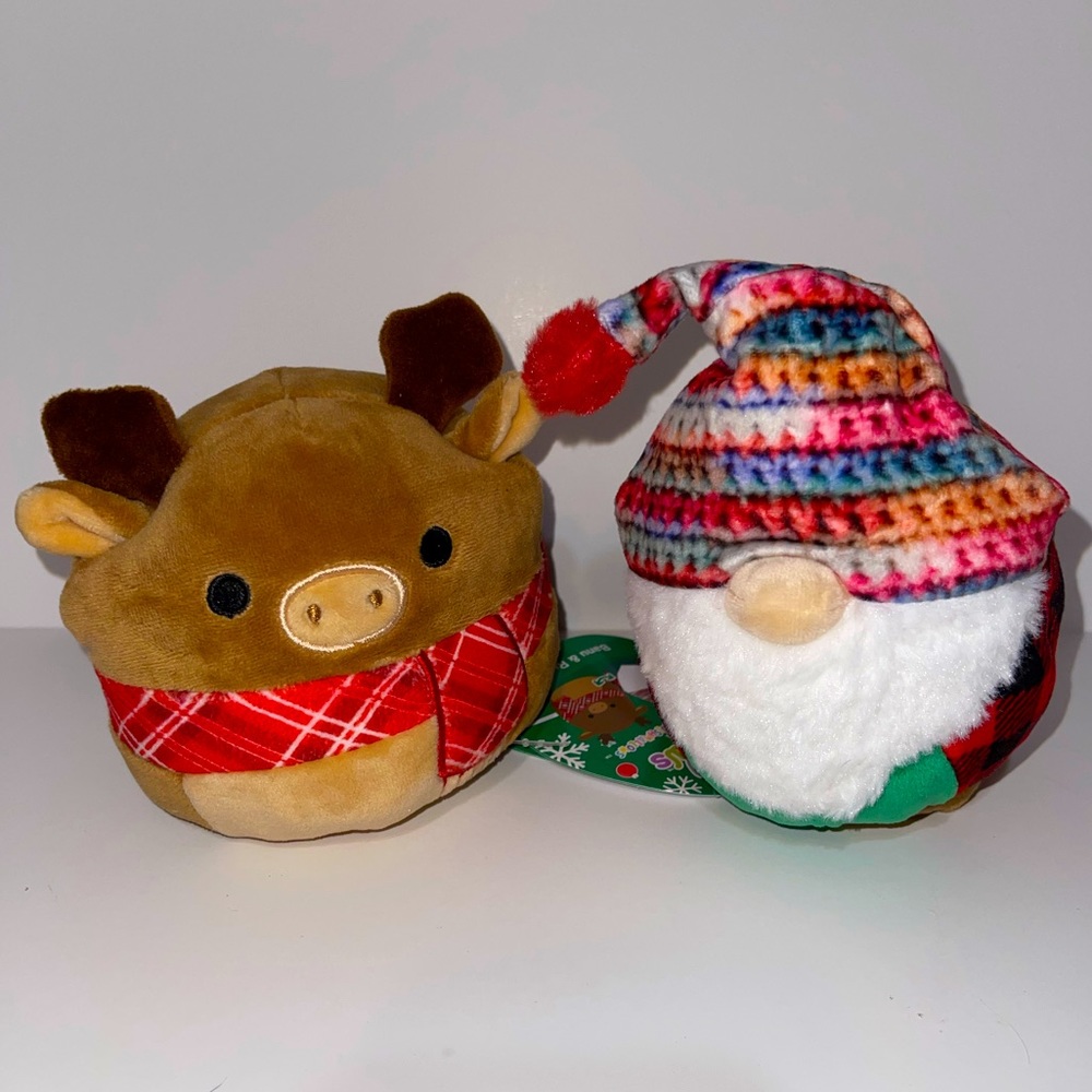 Ruby the Reindeer and Banu the Gnome 5" Flip A Mallow Squishmallows Christmas!